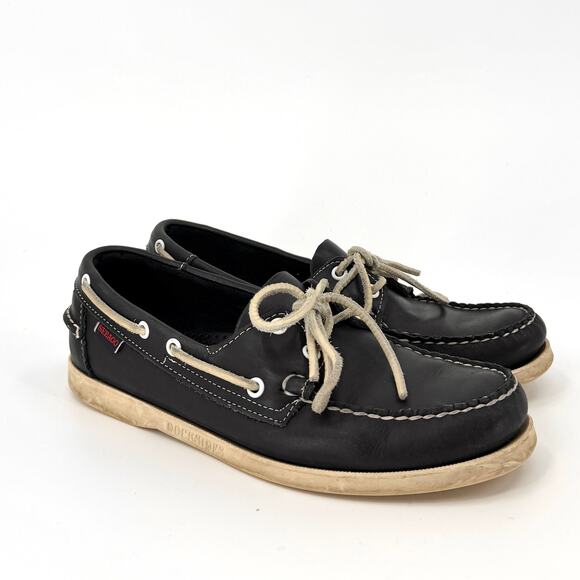 Sebago Navy Blue Genuine Leather Docksides Boat Shoes main image 8